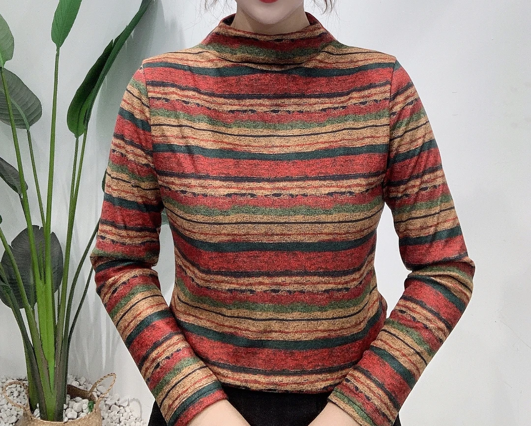 女士条纹百搭打底小衫 787款 -A678