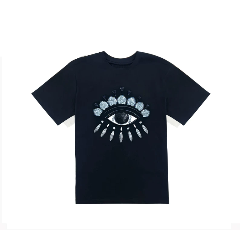 2025春夏新款手工串珠大眼短袖T恤D2008