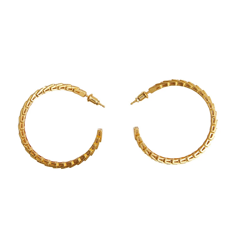 铜合金耳饰 24K年阿玛施 复古金属大圈耳钉5900482