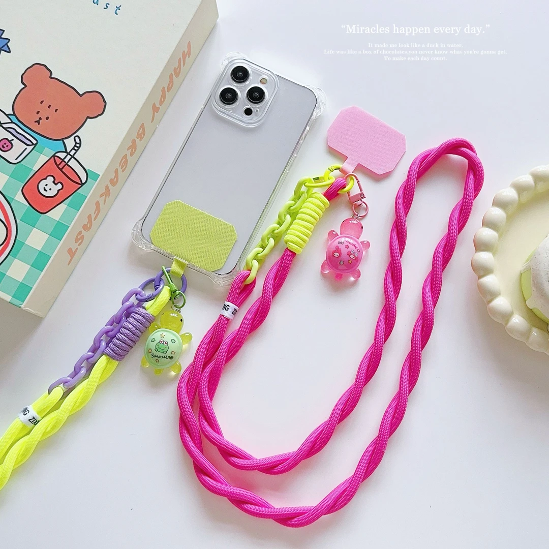 创意卡通小乌龟书包挂饰手机链防丢短款长款挂件挂脖斜背手机挂绳