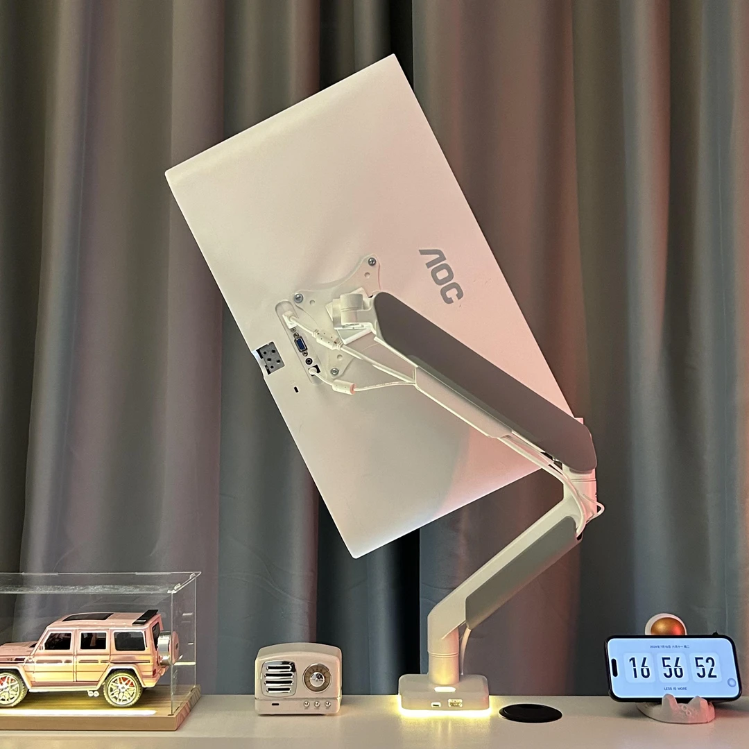 支尔成显示器支架电竞款RGB灯带34/42英寸电脑充电气压臂旋转升降