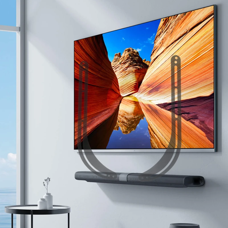 电视音响回音壁挂架免打孔壁挂式通用小米夏普音箱支架soundbar