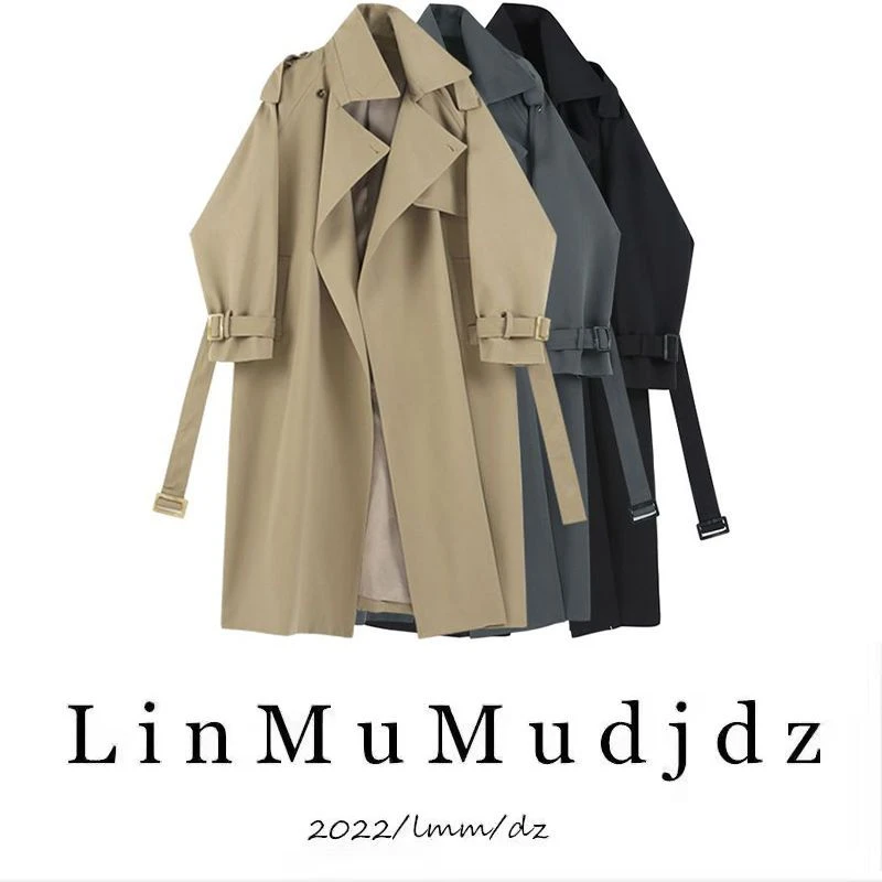 卡其风衣女外套女春秋装2024年新款宽松系带英伦风气质小个子大衣