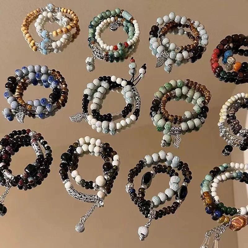 合金陶瓷手链 【直播专享单圈】国风串珠单圈手工叠戴手链-备注编号