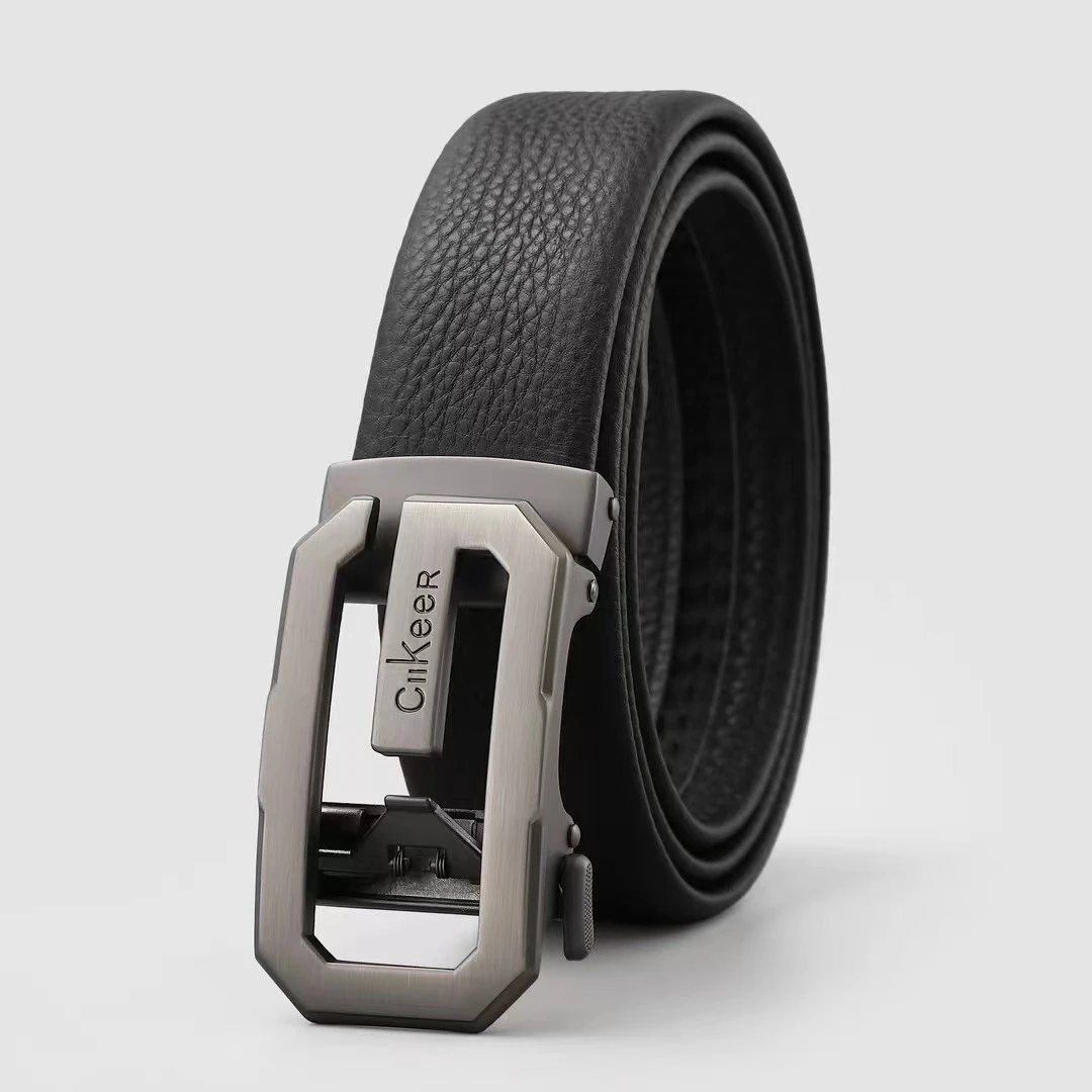CIIkeer头层牛皮男士时尚经典百搭自动扣大方G扣腰带潮流简约