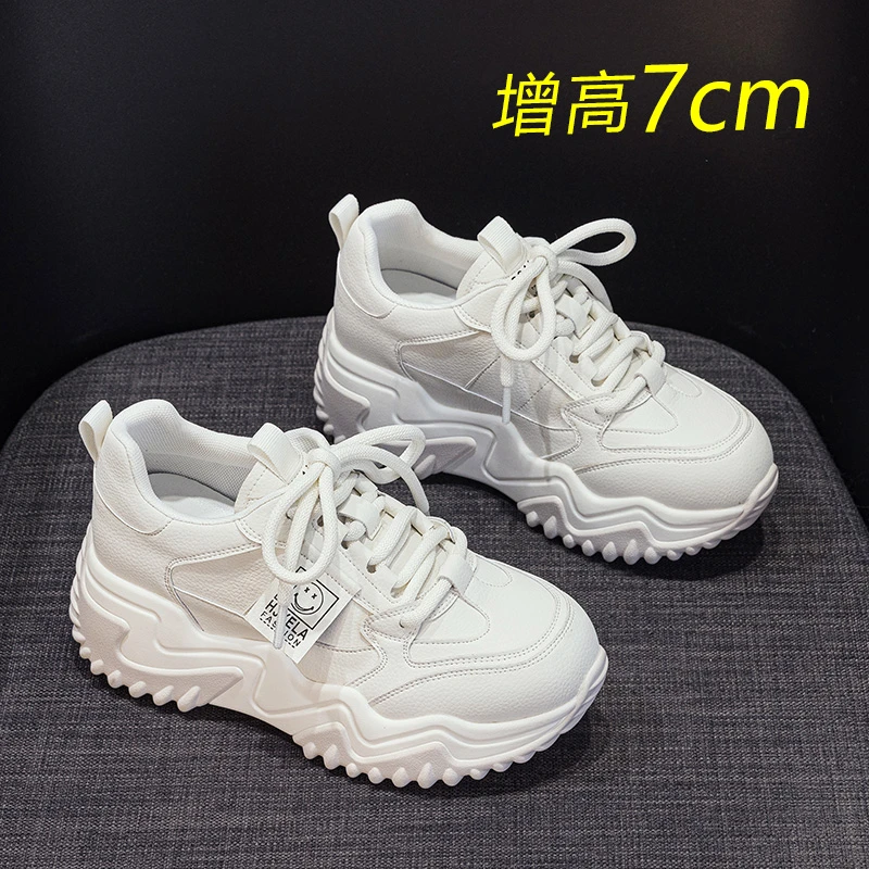厚底小白鞋女2025春季新款内增高老爹鞋运动休闲鞋小个子松糕鞋