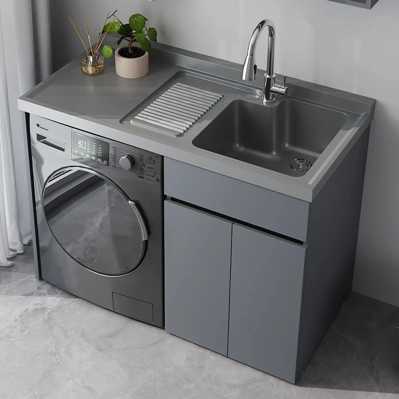 24蜂窝铝洗衣柜组合一体台盆洗衣槽带搓板阳台洗衣机柜伴侣浴室柜