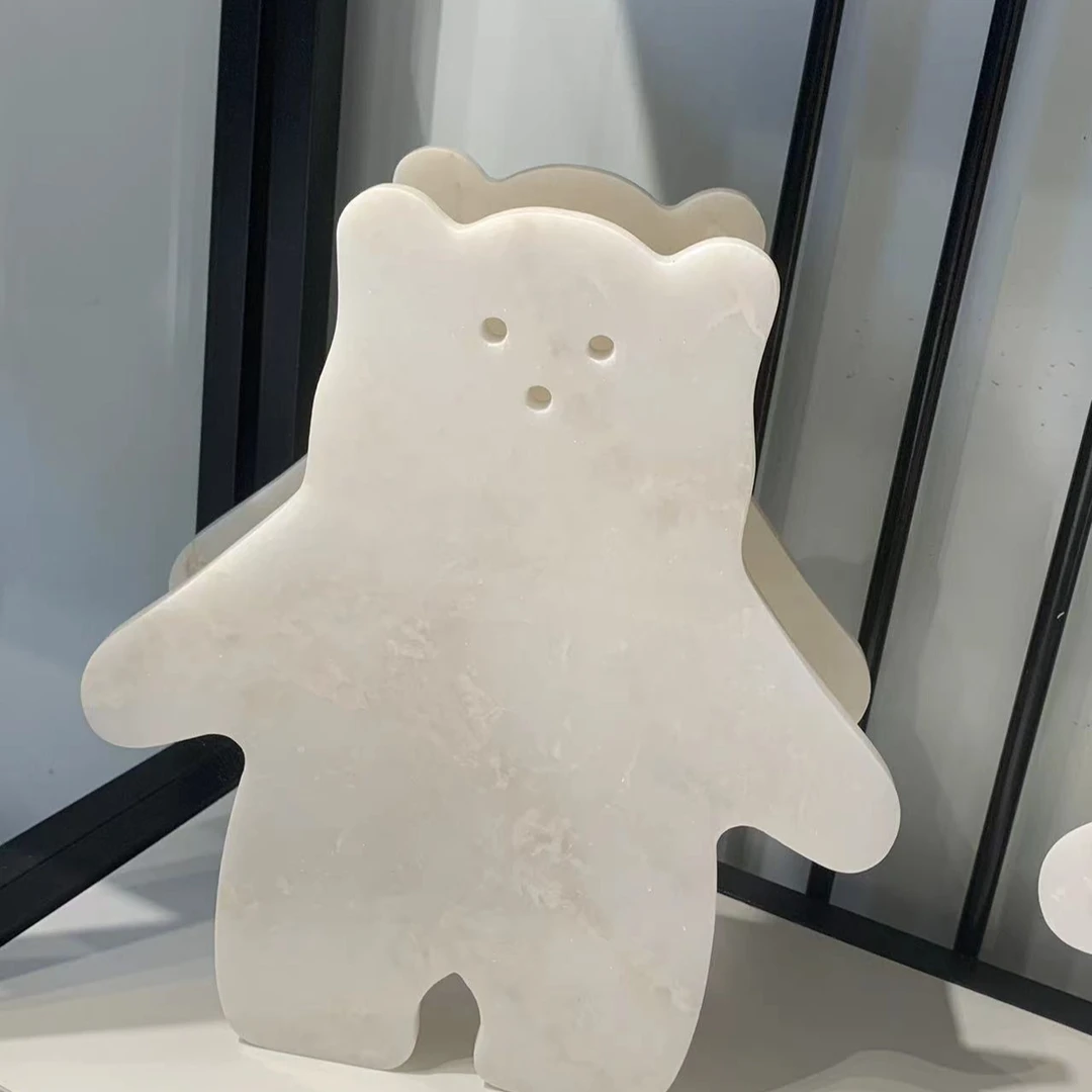 粉红小熊大理石摆件