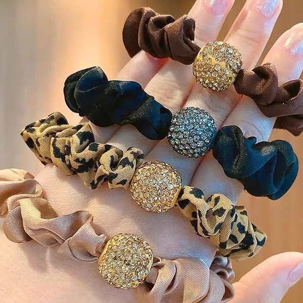 气质耐用小肠圈水钻头绳扎马尾丸子头皮筋成人发绳ins韩版时尚