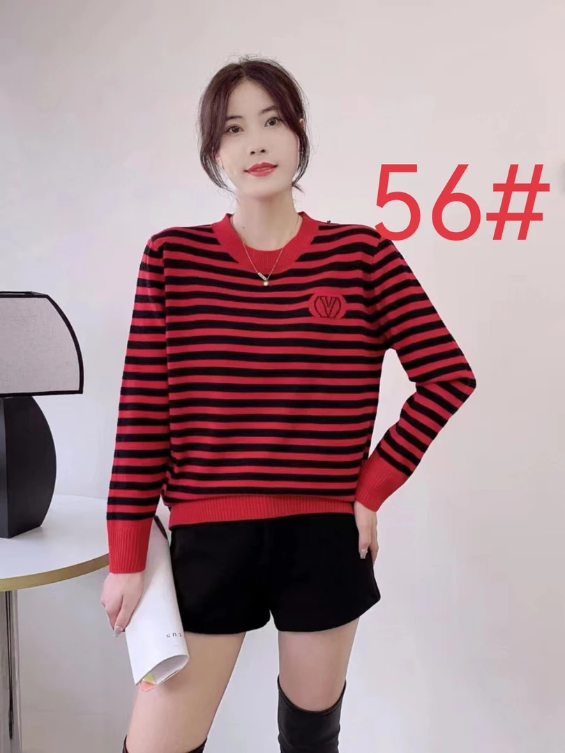 新款长袖针织衫毛衣大码条纹百搭水晶绒宽松显瘦秋冬打底时尚