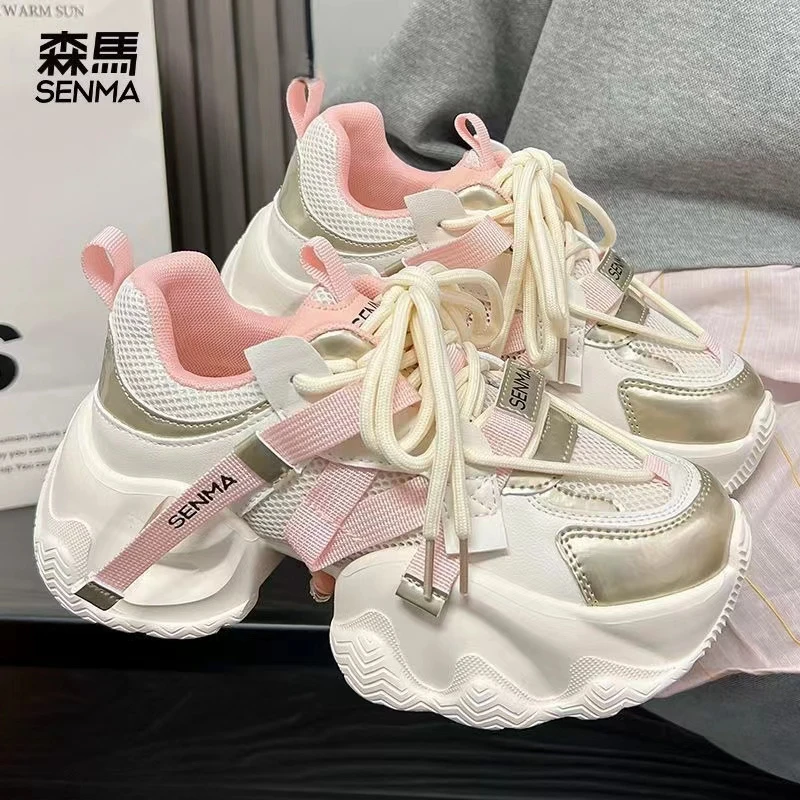 森马老爹鞋女夏季新款透气网面增高学生百搭潮鞋子运动时尚休闲鞋