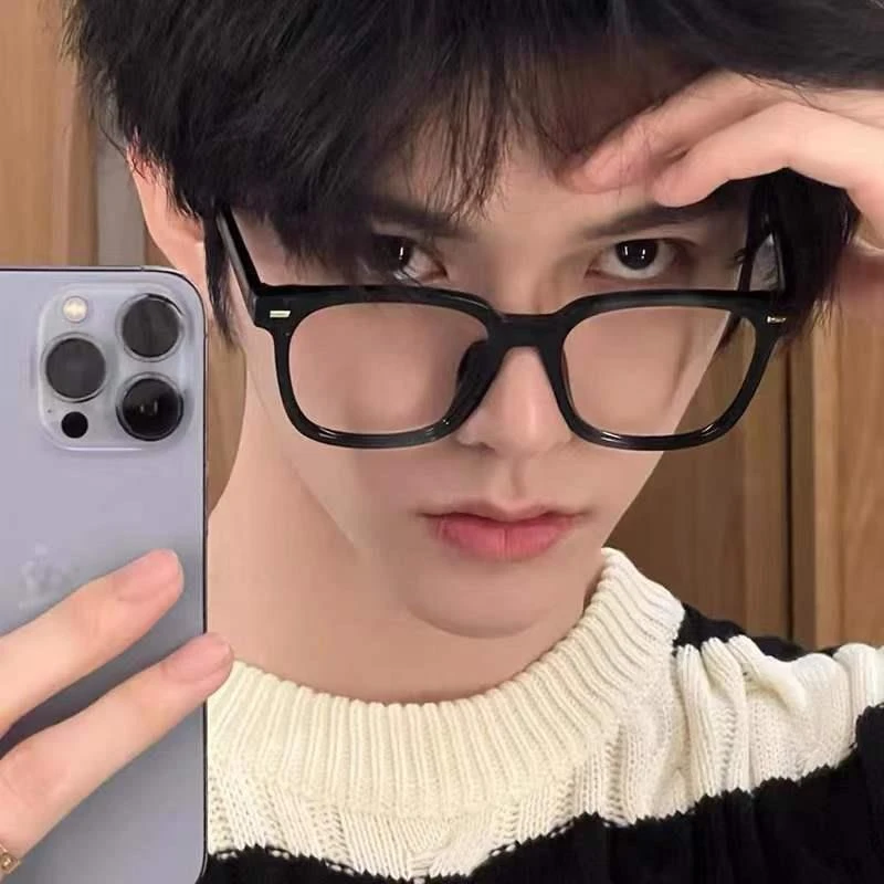 眼镜复古大框高颜值网红ins小红书穿搭素颜眼镜男可配度数近视眼