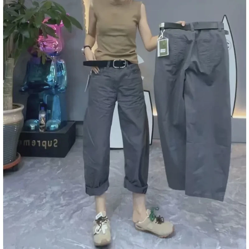 Aimeerosa/艾洛莎薄款梨型身材奶奶裤显瘦速干休闲裤哈伦弯刀裤子