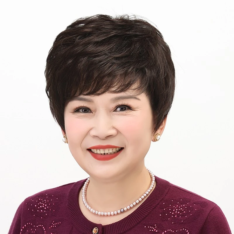 短发老年款短卷发50-60岁短发奶奶假发头套整顶中老年自然工厂