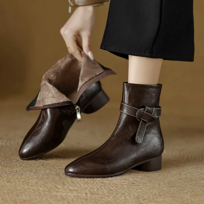 34.35.36爆款短靴女新款低跟英伦风百搭时尚女士382