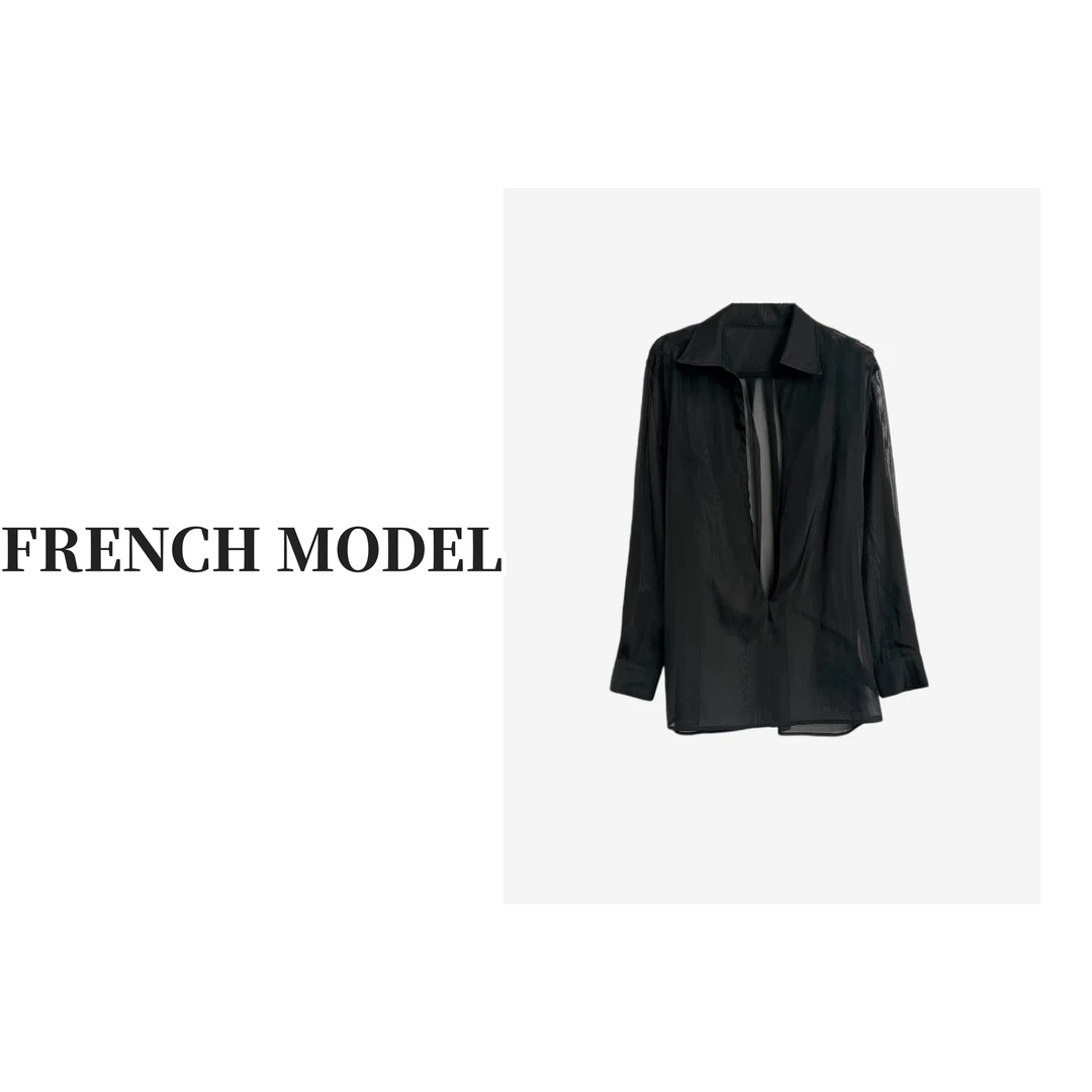 法模FRENCH MODEL .2024夏季时尚原创薄款长款衬衫防晒40660446