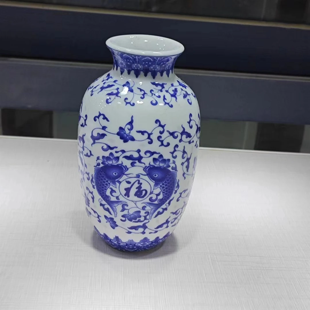 XA30当代手工创意陶瓷青花冬瓜瓶【备用链接所见即所得】