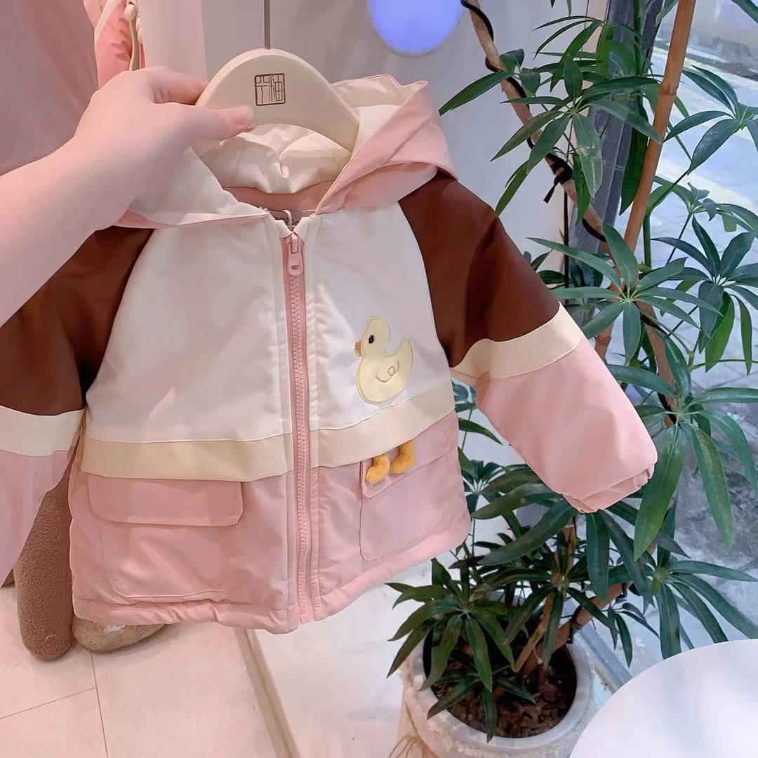 女童粉色卡通夹棉外套（YX-K1883-冬）