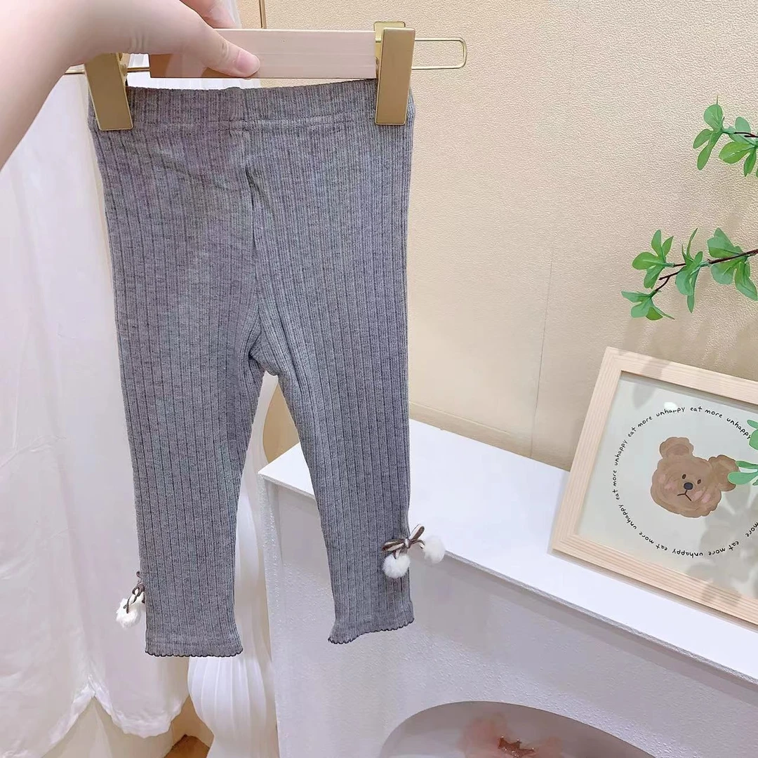 秋季新品-女童灰色毛球打底裤（uu-2055）