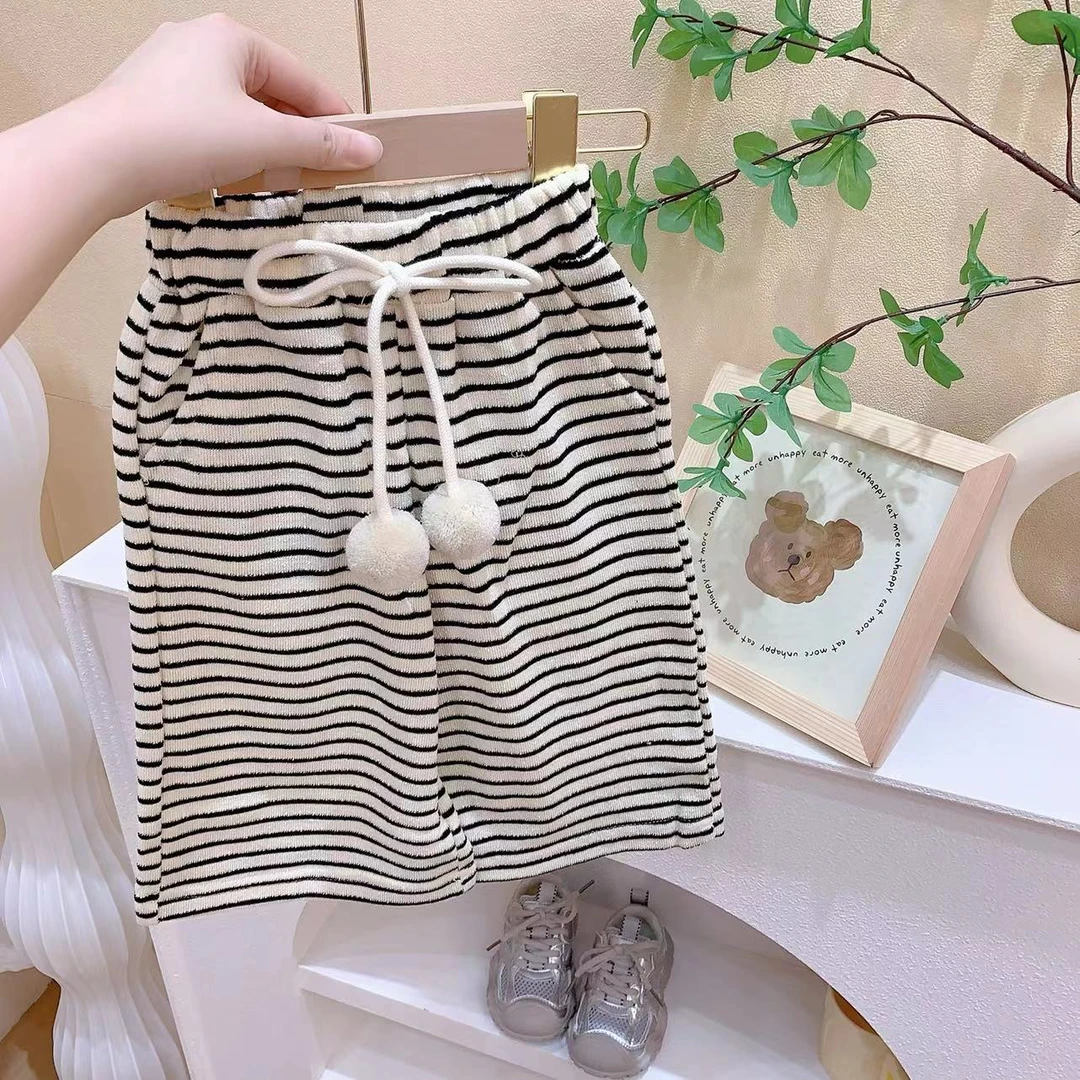 女童杏色条纹休闲裤（YYW-Y275-春秋）