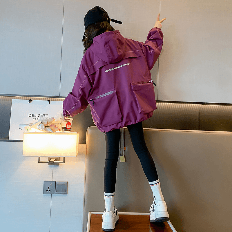 女童工装外套秋装2024新款儿童春秋风衣洋气上衣中大童秋季冲锋衣
