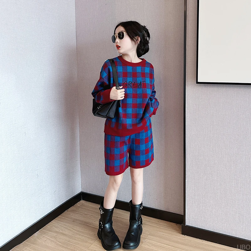 时髦女孩毛衣套装春秋洋装宝宝休闲针织儿童2025高级穿搭新款女童