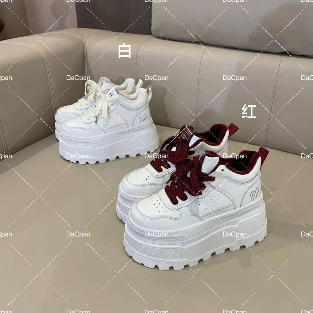 DACPAN-“糯悠”加绒系带高帮厚底增高鞋  跟高8 2024/盼•PP 99300