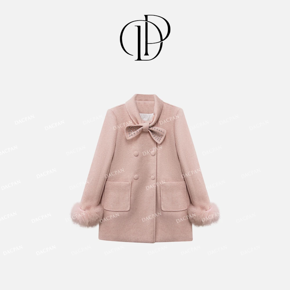 DACPAN-“雾都恋人”羽毛蝴蝶结中长款羽绒外套 2024/盼•PP 8965