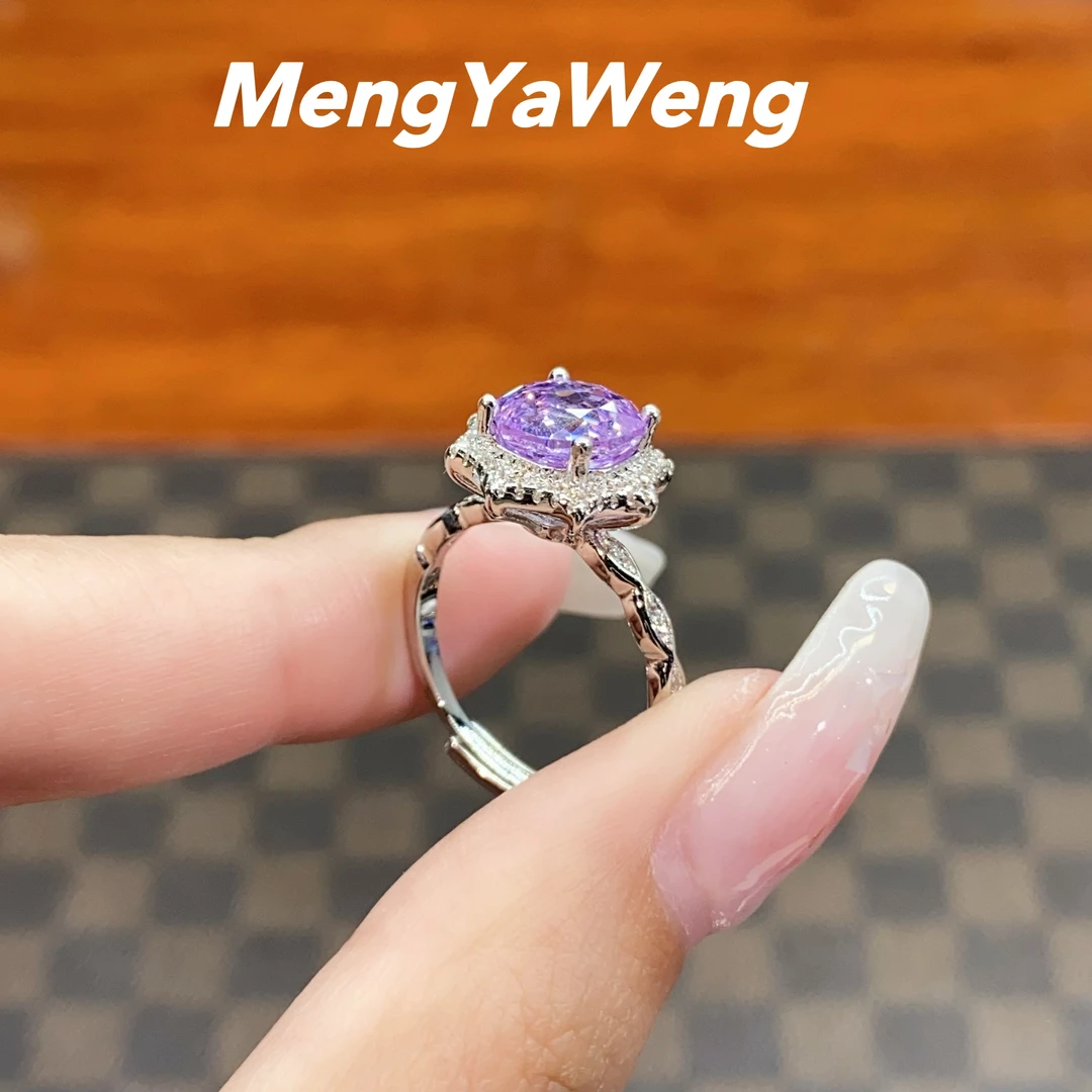 新品戒指 【k3999】浅紫色玫瑰镶嵌轻奢气质【紫色手捧花】