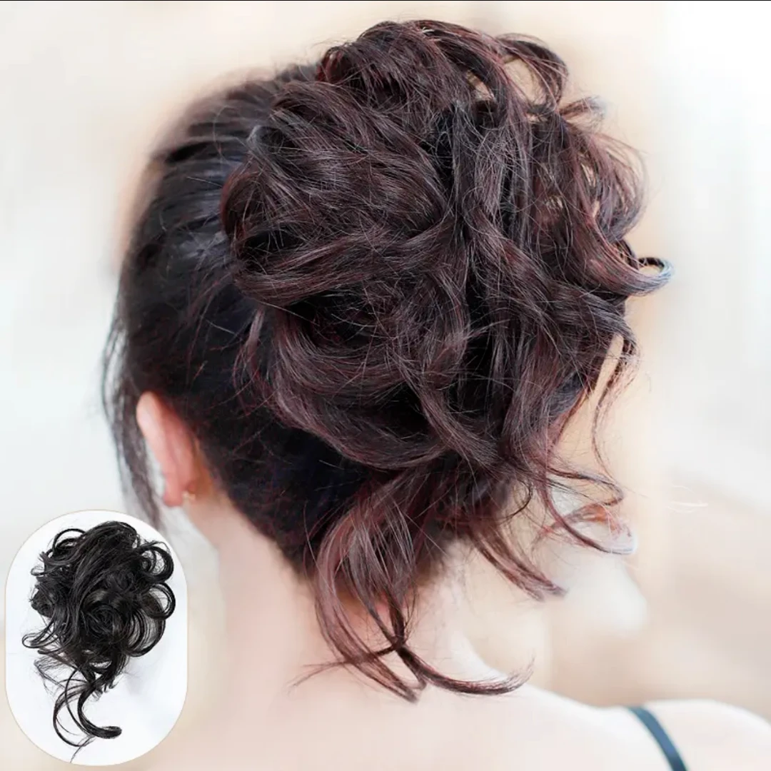 丸子头慵懒仿真发发圈假发女花苞头蓬松自然长须盘发发包头饰发饰