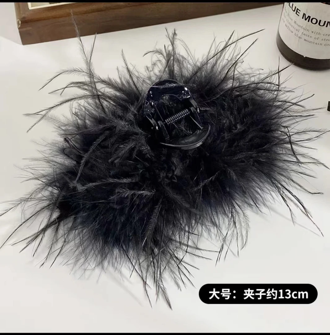 ins气质网红百搭仙气羽毛超仙抓夹仙女发夹发饰