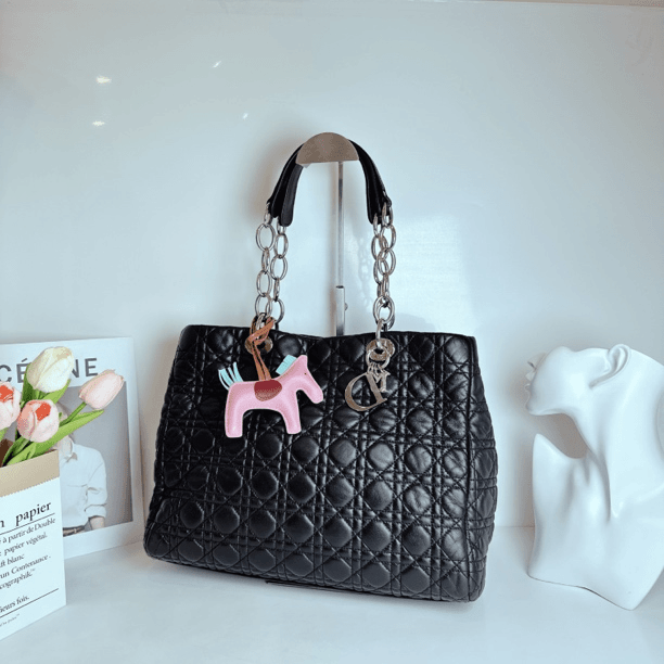 95新 Dior/迪奥 时尚黑色大号托特包单肩包