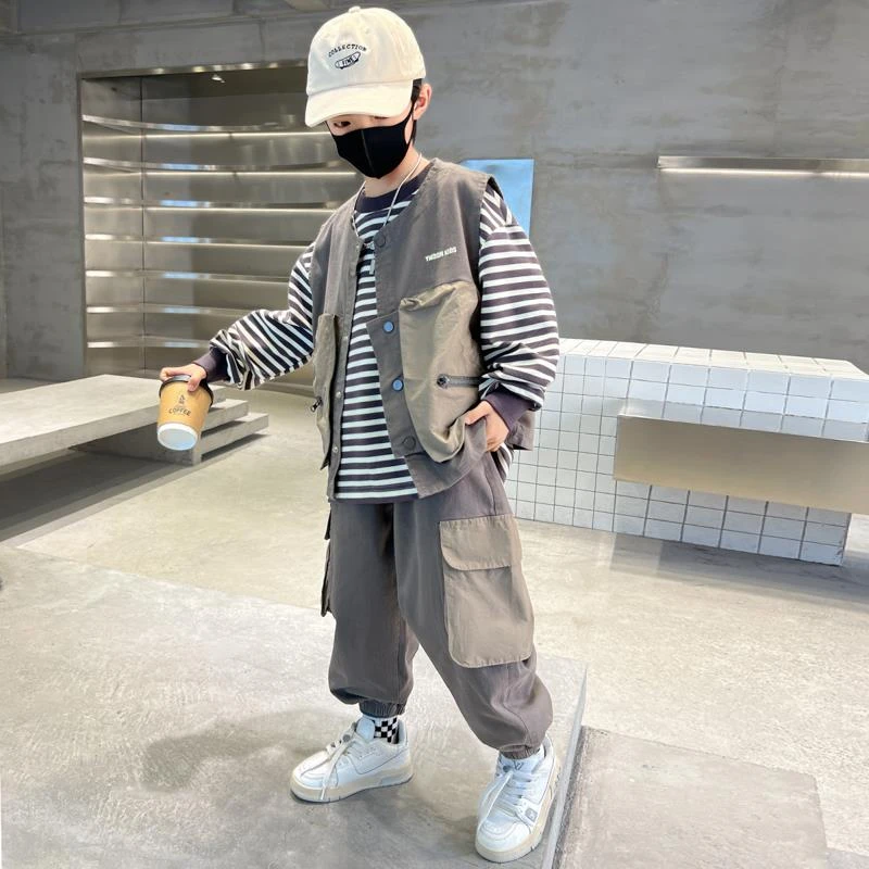 儿童装男童秋季套装2025新款中大童春秋款男孩运动秋季帅气洋气潮