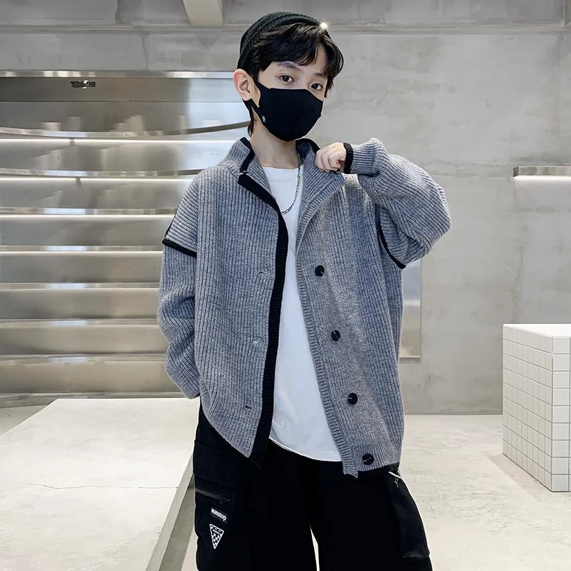 男童开衫毛衣春秋款炸街中大儿童装秋装针织衫外套2023秋季新款潮