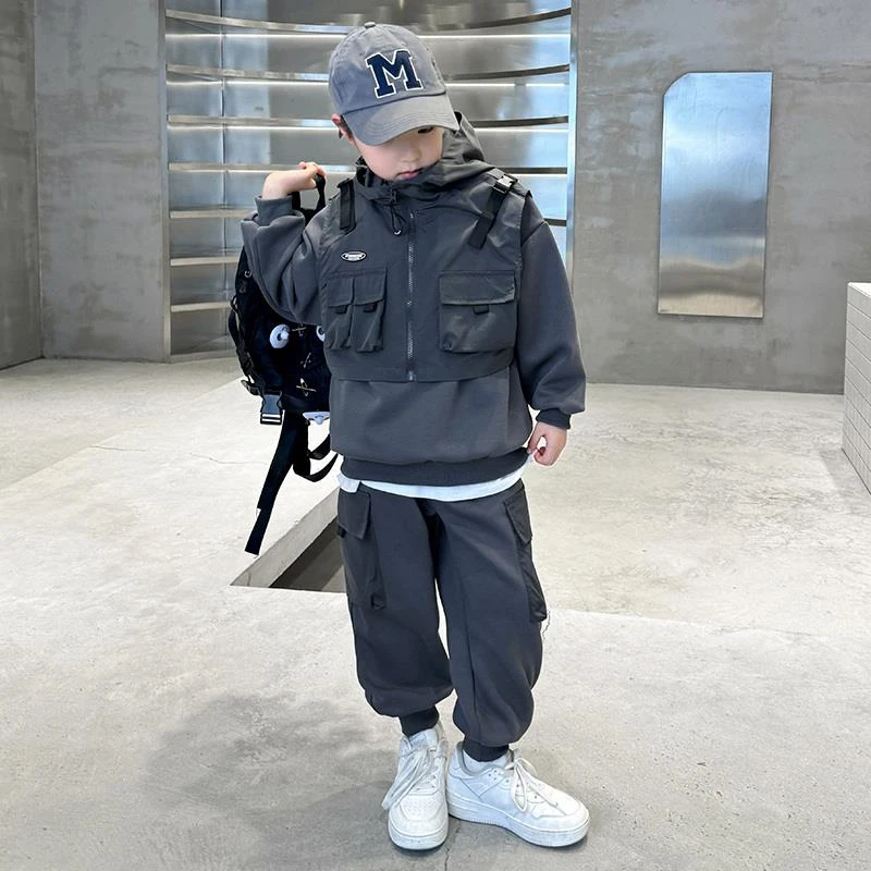 儿童装男童春秋套装2025新款中大童春秋款两件套帅气秋季时髦潮牌