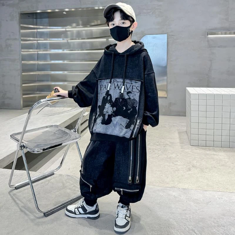 儿童装男童秋季套装2025新款春秋款卫衣秋季运动男孩大童酷帅气潮