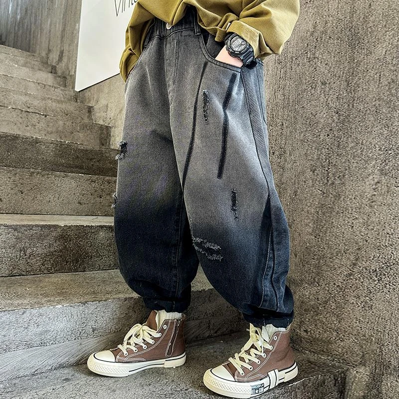 儿童装男童秋装裤子春秋款2025新款秋季男孩中大童牛仔裤休闲长裤