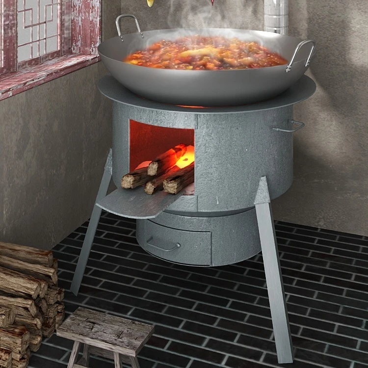 【爆款热卖】农村柴火灶家用烧木柴野营柴火炉大锅台无烟户外灶
