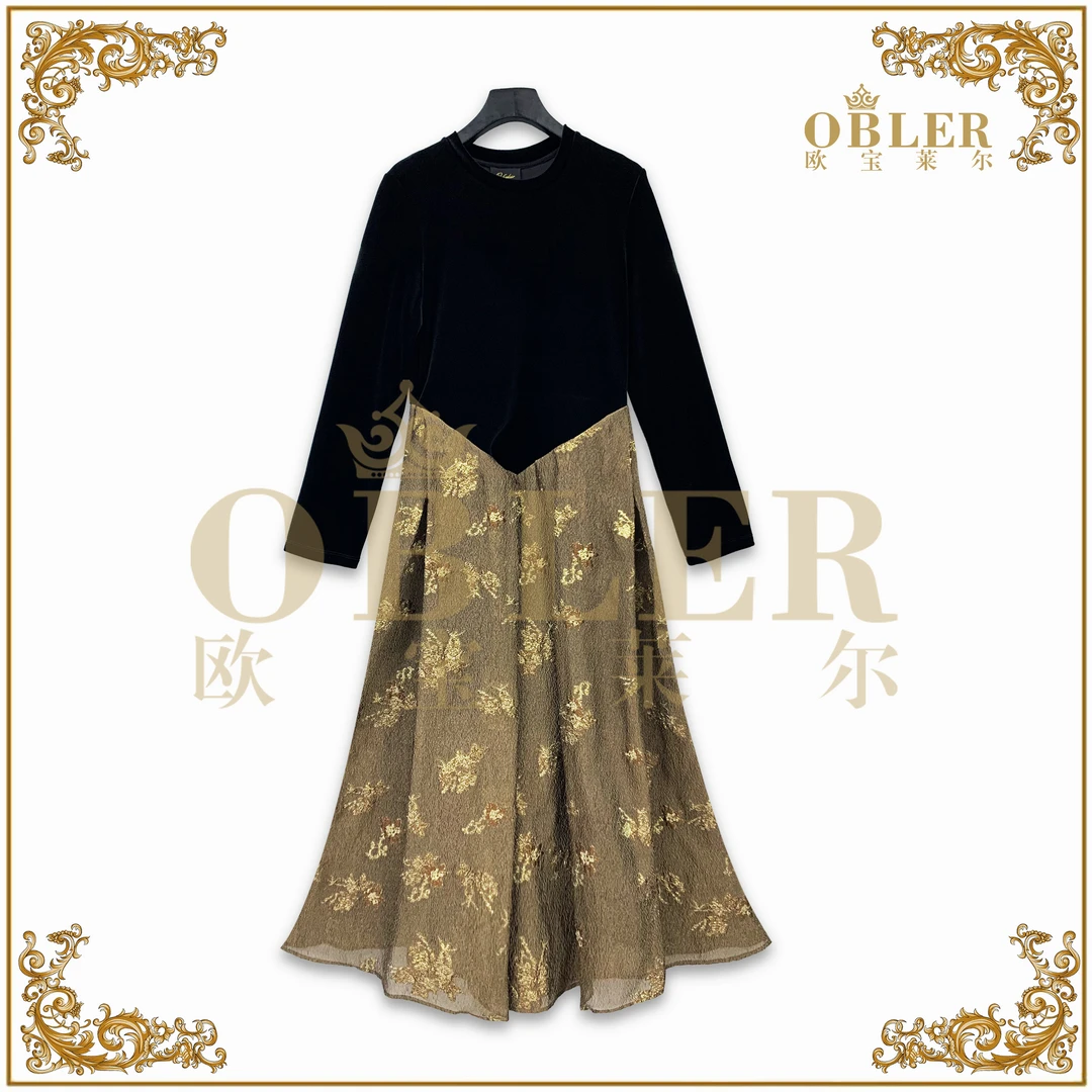 OBLE2024新款气质轻奢时尚女装连衣裙305-24885