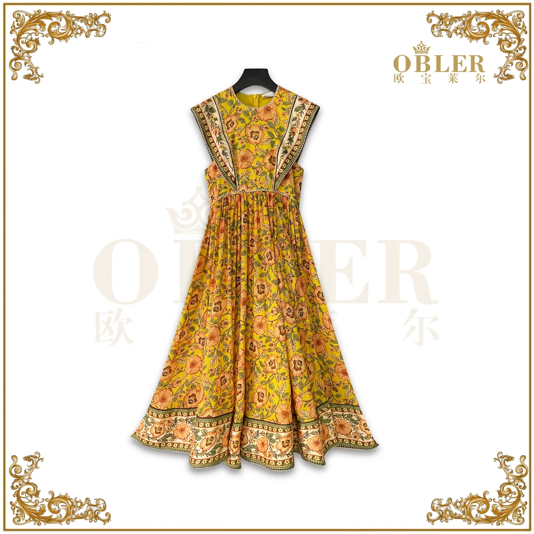 OBLE2025新款时尚气质轻奢优雅女装连衣裙 502-24536