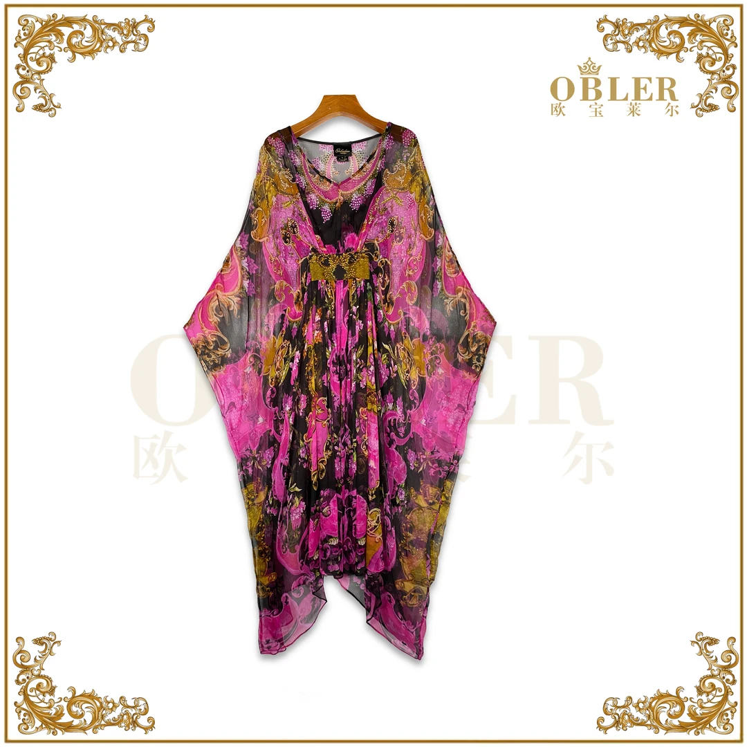 OBLE2025新款春夏真丝气质轻奢时尚女装连衣裙 305-24456