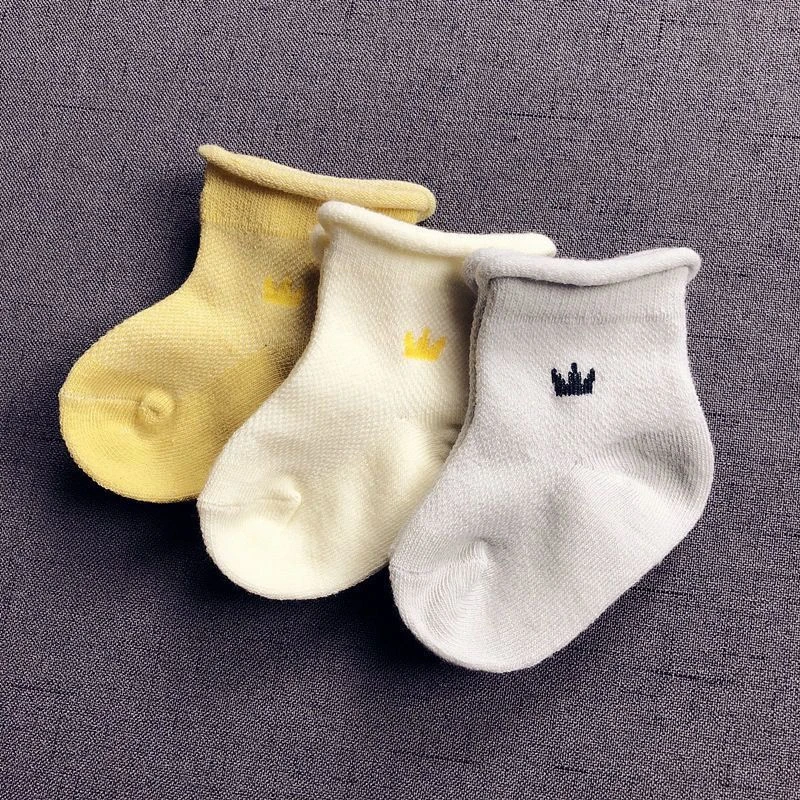 婴儿袜子婴幼儿宝宝袜子新生儿0-3个月棉袜a类网眼松口透气不勒脚