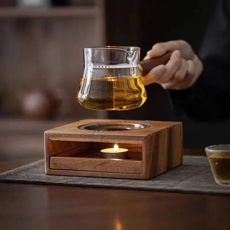 胡桃木烛光温茶壶承