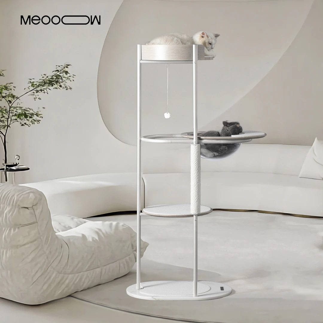 meoooow极简猫爬架设计感不占地实木猫跳台夏猫爬架猫窝一体高端