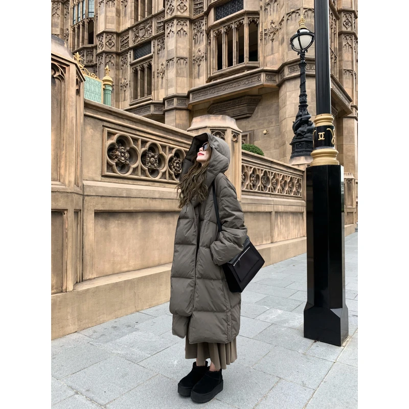 小君君布兰妮 冬日保暖挂 一件过冬大被子围巾长款羽绒服女冬新款