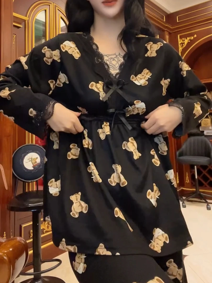 新款洋气减龄磨毛显瘦保暖睡衣居家服