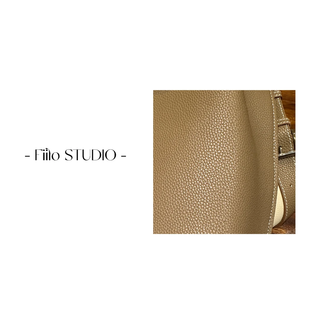 【Fiilo菲洛高奢】A60大象灰风荔枝纹头层牛皮托特包女士单肩包