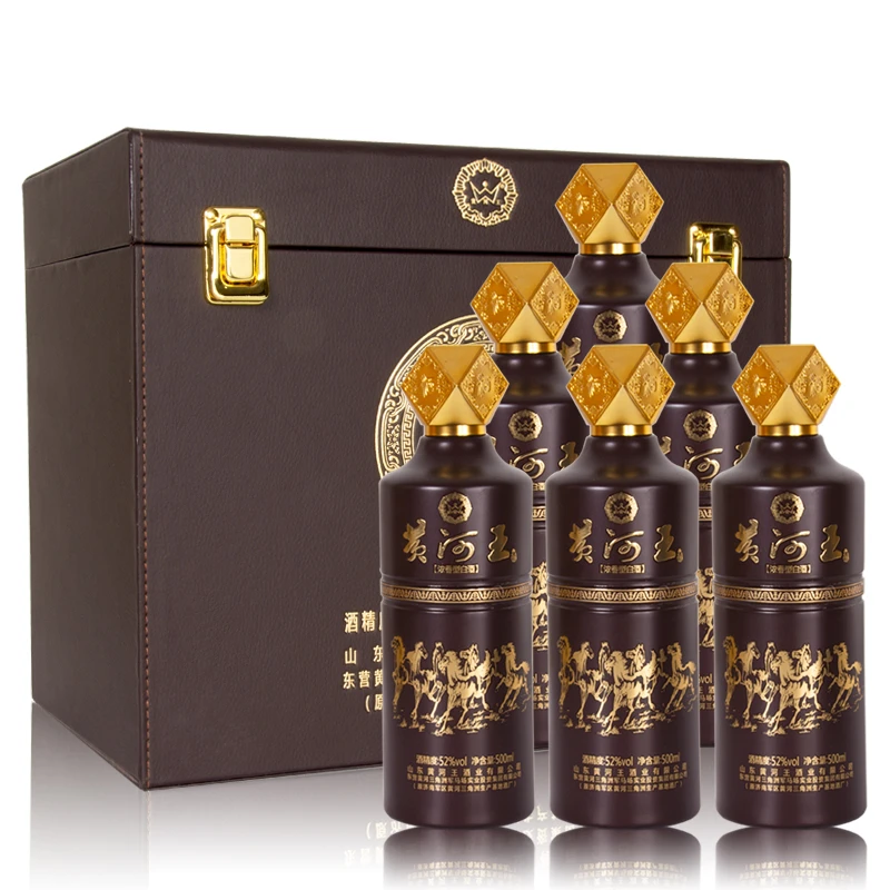黄河王D浓香型白酒52度500ml*6瓶纪念酒手提礼盒装