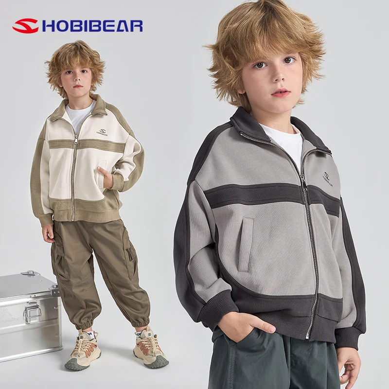 HOBIBEAR/哈比熊男童春秋薄款外套2024新款酷帅洋气运动百搭上衣