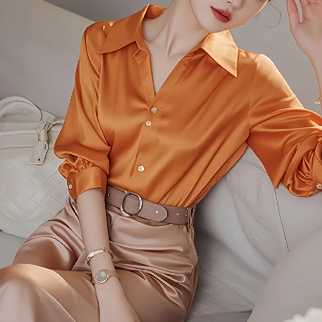 法式高级感女士衬衫2025早秋新款宽松通勤气质百搭简约衬衣上衣